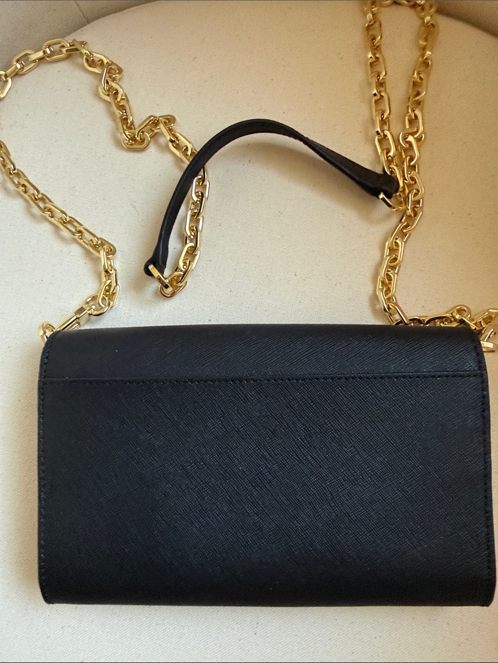 Tory Burch Black Leather Crossbody with Gold Chain - Picture 2 of 4